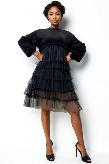 TIERED TULLE DRESS