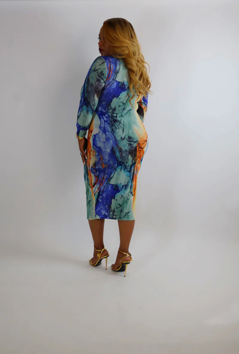 MARBLE MUSE MIDI DRESS
