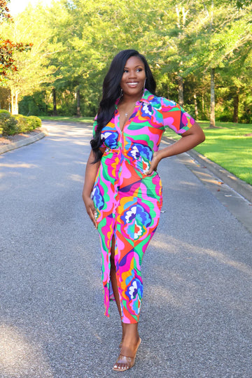 CURVES IN MOTION MIDI DRESS