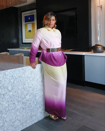 Sunset Ombre Pants Set- Plus Sizes