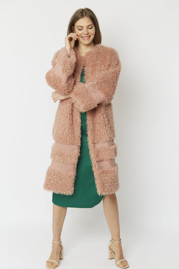Pink Faux Shearling Kate Coat